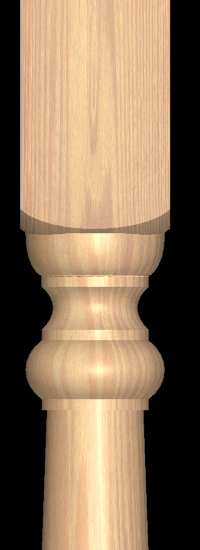 Colonial baluster 1 3/4"upper & lower  turning detail