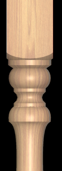 Provincial baluster 1 3/4"upper turning detail