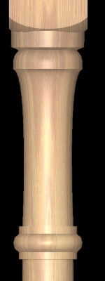 Standard #1 baluster 1 5/16" upper turning detail